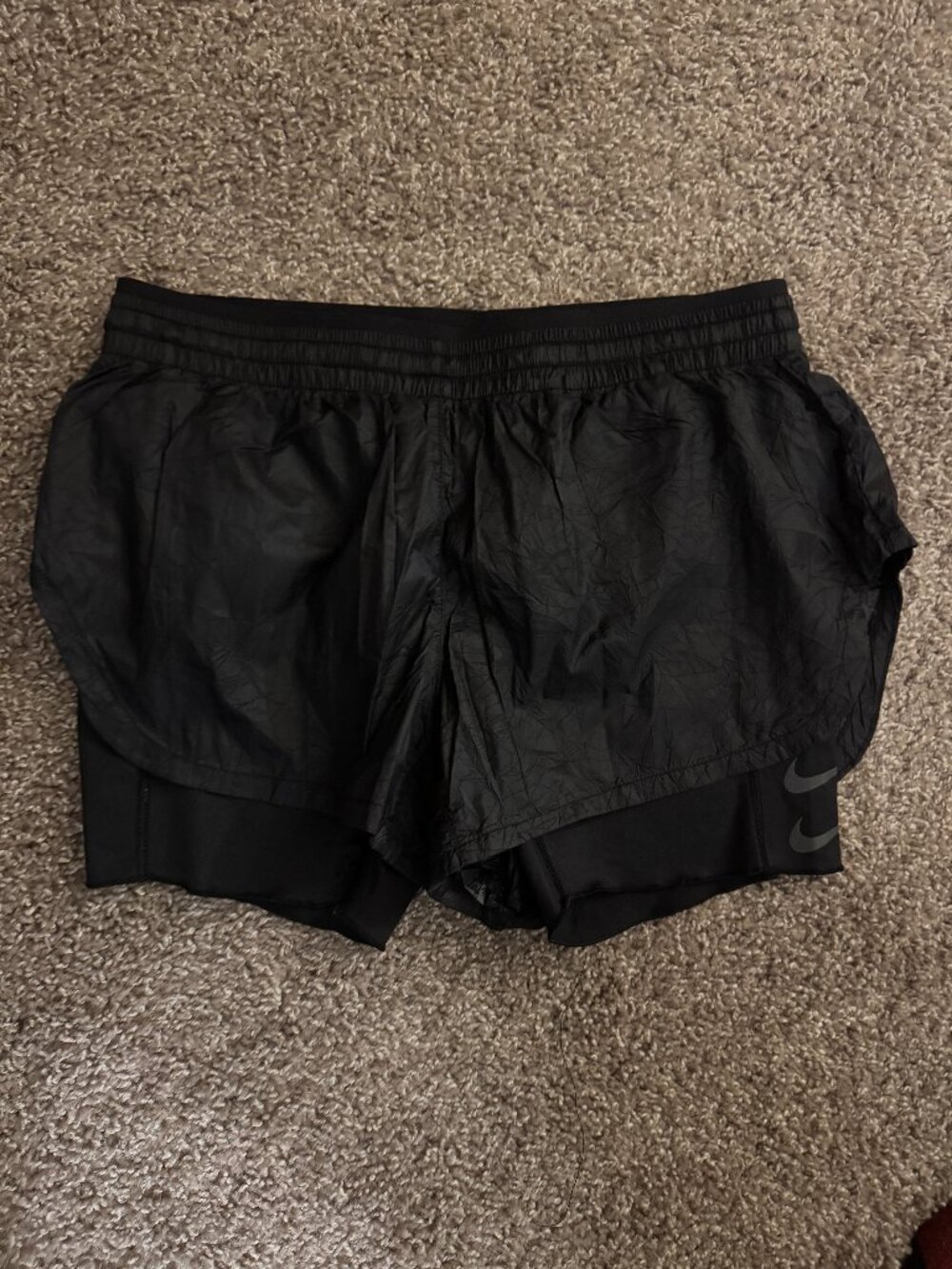 Nike Dri-Fit Black Women's 2-in-1 Athletic Running Shorts